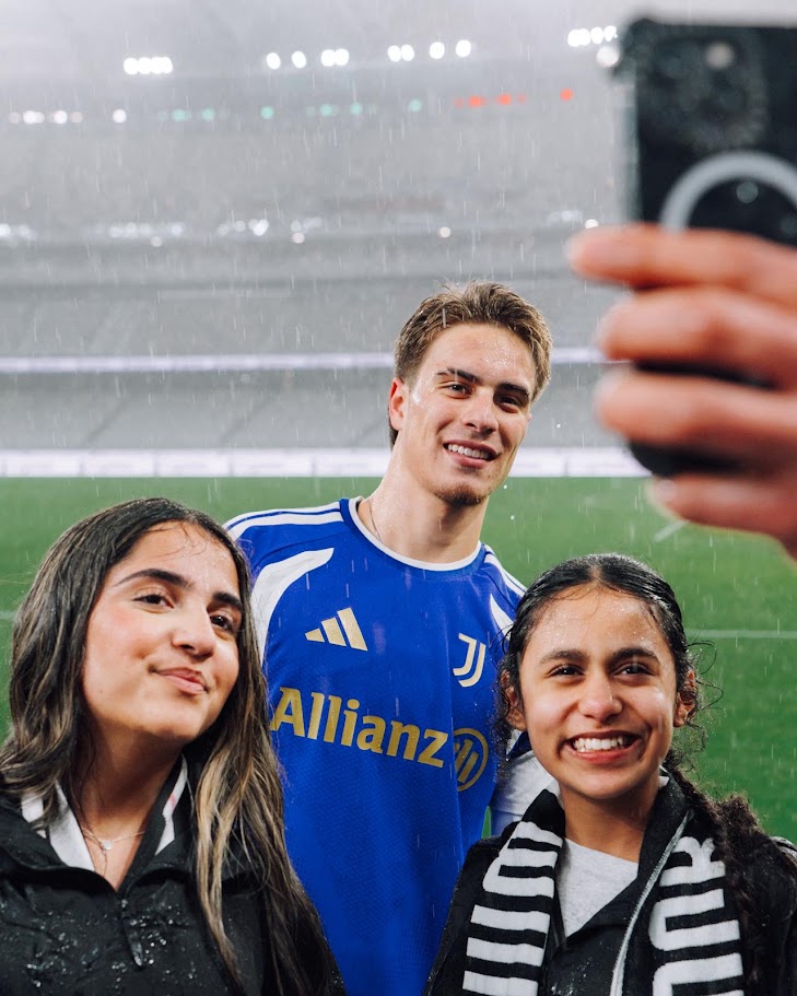 Player moment with fans at the stadium experience